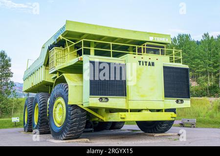 Der Terex Tital wurde 1973 im Montagewerk von General Motors in London, Ontario, Kanada, gebaut und war seit 25 Jahren der größte Transportwagen mit der höchsten Kapazität. Stockfoto