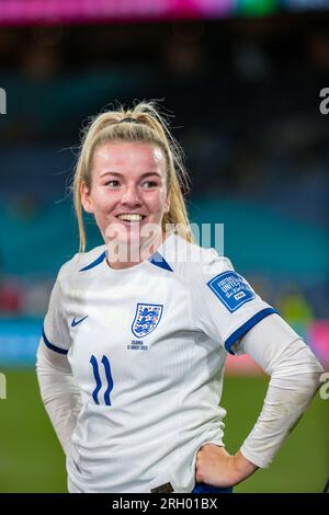 Sydney, Australien. 12. Aug. 2023. Lauren Hemp of England wurde am Ende des Spiels der FIFA Women's World Cup Round of Quartals 2023 im Australia Stadium zwischen England und Kolumbien gesehen. Endergebnis: England 2:1 Kolumbien Kredit: SOPA Images Limited/Alamy Live News Stockfoto