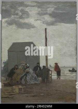 The Beach at Deauville 1864 von Eugène Louis Boudin Stockfoto