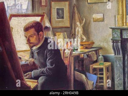 Félix Jasinski in seinem Druckstudio 1887 von Félix Vallotton Stockfoto