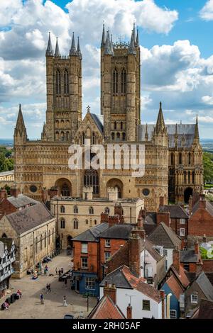 Blick auf Lincoln Cathedral vom Schloss, Lincoln, Lincolnshire, England Stockfoto