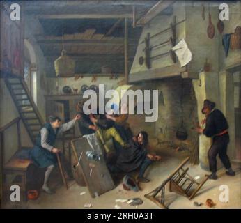 A Brawl among Cardplayer in a Tavern 1664 von Jan Steen Stockfoto