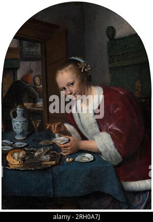 Mädchen isst Austern 1658 von Jan Steen Stockfoto