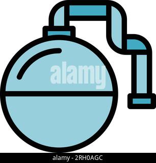 Umkehrosmose-Symbolkonturvektor. Wasserfilter. Pflanzfilter, flach Stock Vektor