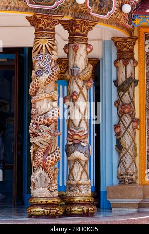 Tay Ninh, Vietnam. 21. Aug. 2014. Cao Dai Tempel, heiliger Sitz des Kaodaismus in Tay Ninh in Vietnam. Stockfoto