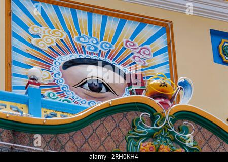 Tay Ninh, Vietnam. 21. Aug. 2014. Cao Dai Tempel, heiliger Sitz des Kaodaismus in Tay Ninh in Vietnam. Stockfoto