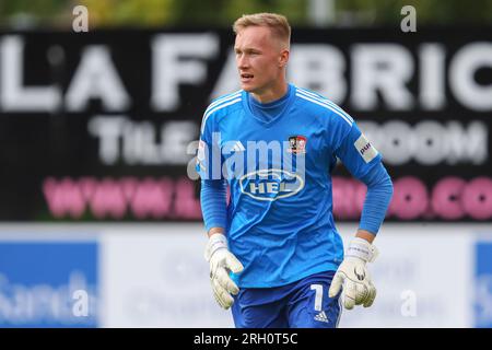 Exeter, Großbritannien. 12. Aug. 2023. Viljami Sinisalo #1 von Exeter City während des Sky Bet League 1 Spiels Exeter City vs Blackpool im St. James' Park, Exeter, Großbritannien, 12. August 2023 (Foto von Gareth Evans/News Images) in Exeter, Großbritannien, am 8./12. August 2023. (Foto: Gareth Evans/News Images/Sipa USA) Guthaben: SIPA USA/Alamy Live News Stockfoto