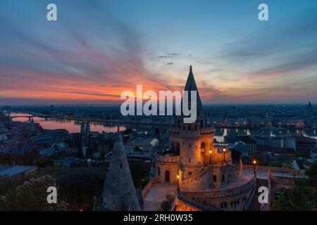 Budapester Stadtbild bei Sonnenuntergang Stockfoto