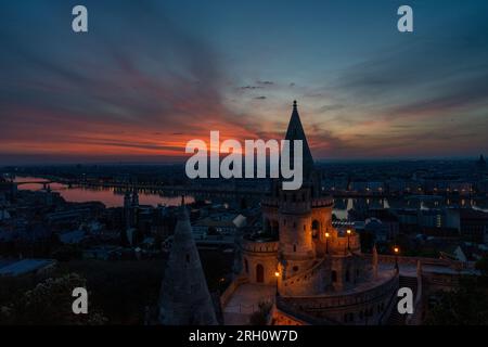Budapester Stadtbild bei Sonnenuntergang Stockfoto