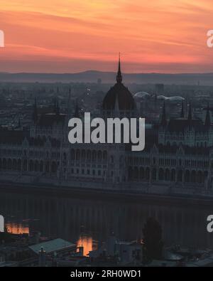 Budapester Stadtbild bei Sonnenuntergang Stockfoto