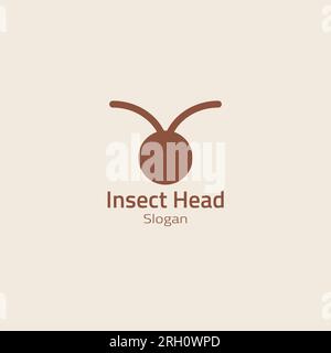 Insektenkopf-Logo aus Linien und Kreisen. Stock Vektor