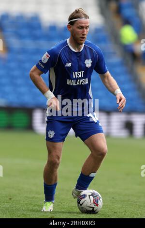 Cardiff, Großbritannien. 12. Aug. 2023. Josh Bowler aus Cardiff City in Aktion. EFL Skybet Meisterschaftsspiel, Cardiff City gegen Queens Park Rangers im Cardiff City Stadium in Cardiff, Wales, am Samstag, den 12. August 2023. Dieses Bild darf nur zu redaktionellen Zwecken verwendet werden. Nur redaktionelle Verwendung, Bild von Andrew Orchard/Andrew Orchard Sports Photography/Alamy Live News Credit: Andrew Orchard Sports Photography/Alamy Live News Stockfoto