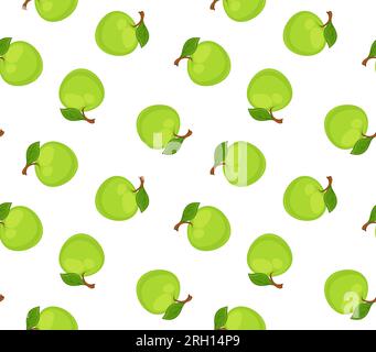 Reife Äpfel mit grünen Blättern und Ästen drucken Stock Vektor