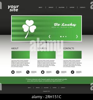 Vorlage Für Website-Design Für Ihr Unternehmen – St. Patricks Tag Stock Vektor