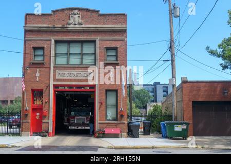 Feuerwehrwagen 103 Feuerwache Chicago. Stockfoto