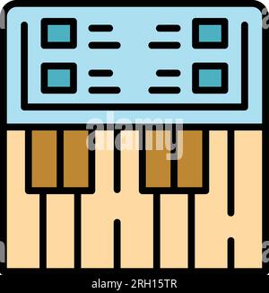 Synthesizer Schaltflächen Symbol Konturvektor. DJ-Musik. Flache Farbwiedergabe des Audioinstruments Stock Vektor