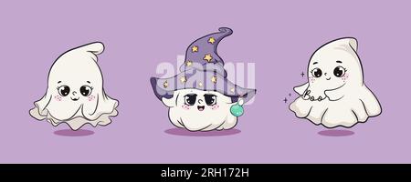 Süßer Baby-Geist für halloween. Süße Zeichentrickfiguren. Darstellung des Vektormaterials. Stock Vektor