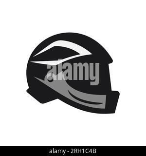 Motorradhelm. Flaches Cartoon-Design auf weißem Hintergrund. Vektordarstellung Stock Vektor