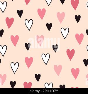 Nahtloses Muster mit Herzen. Hintergrund zum Valentinstag. Vektordarstellung. Stock Vektor
