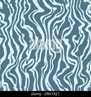 Nahtloses Vektormuster abstrakte wellenförmige Streifen, kurvige Linien, Zebramuster, Tiermuster, Textil. Vektordarstellung Stock Vektor