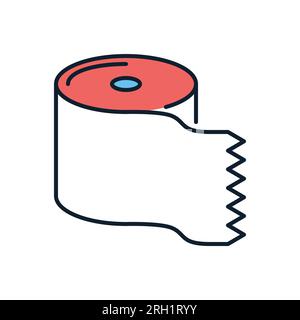Vektorsymbol für Toilettenpapier. Klopapier-Schild. Isoliert auf weißem Hintergrund. Bearbeitbare Vektordarstellung Stock Vektor