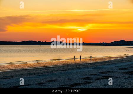 Sonnenuntergang vor den Toren der Halbinsel Quiberon entlang der wunderschönen Atlantikküste - Bretagne - Frankreich Stockfoto