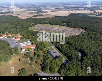 Drohnenaufzeichnung des ehemaligen KZ Buchenwald bei Weimar 01 Stockfoto