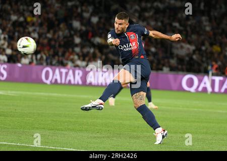 Paris, Frankreich. 12. Aug. 2023. Julien Mattia/Le Pictorium - PSG gegen FC Lorient - 12/08/2023 - Frankreich/Ile-de-France (Region)/Paris - während des Spiels Ligue 1 zwischen PSG und FC Lorient im Prinzenpark am 12. August 2023. Kredit: LE PICTORIUM/Alamy Live News Stockfoto