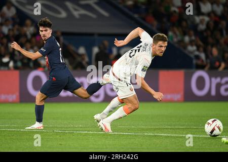 Paris, Frankreich. 12. Aug. 2023. Julien Mattia/Le Pictorium - PSG gegen FC Lorient - 12/08/2023 - Frankreich/Ile-de-France (Region)/Paris - während des Spiels Ligue 1 zwischen PSG und FC Lorient im Prinzenpark am 12. August 2023. Kredit: LE PICTORIUM/Alamy Live News Stockfoto