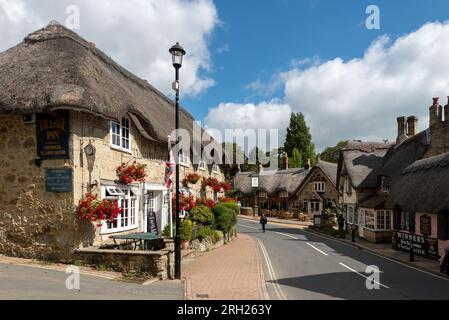 Reetdachgebäude in der Altstadt von Shanklin auf der Isle of Wight. August 2023 Stockfoto