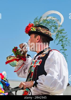 Kyjov, Tschechische Republik. 13. Aug. 2023. Ride of the Kings fand am 13. August 2023 während des Fests des Slowakischen Jahres (Slowakische Republik) in Kyjov, Tschechische Republik, statt. Kredit: Patrik Uhlir/CTK Photo/Alamy Live News Stockfoto