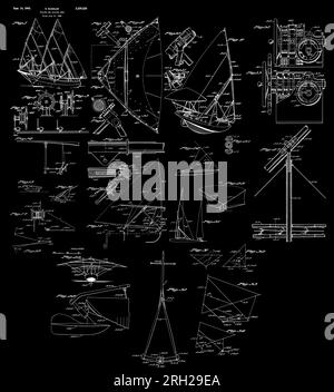 1943 Segel- und Segelausrüstung Patent Stock Vektor