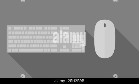 Eine Computermaus und eine Maus werden flach dargestellt. Stock Vektor