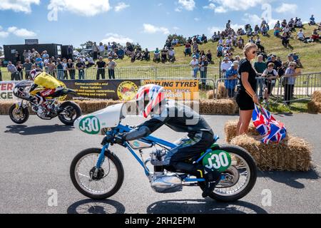 2023 Heritage Sprint Classic Motorcycle Event im Bettershanger Park Deal Kent UK Stockfoto