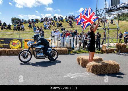 2023 Heritage Sprint Classic Motorcycle Event im Bettershanger Park Deal Kent UK Stockfoto