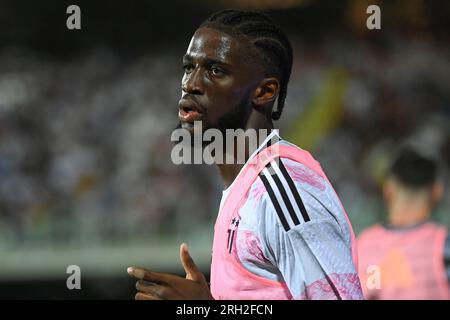 Cesena, Italien. 12. Aug. 2023. Samuel Iing Junior (Juventus FC) Portrait während Juventus FC vs Atalanta BC, Freundschaftsspiel in Cesena, Italien, August 12 2023 Kredit: Independent Photo Agency/Alamy Live News Stockfoto