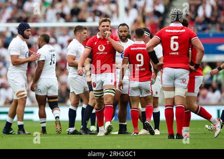 LONDON, UK - 12. August 2023: Taine Plumtree of Wales während des internationalen Sommerspiels der Summer Nations Series zwischen England und Wales im Twickenham Stad Stockfoto