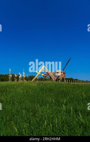 Grashüpfer in der Feldskulptur am Enchanted Highway in North Dakota Stockfoto