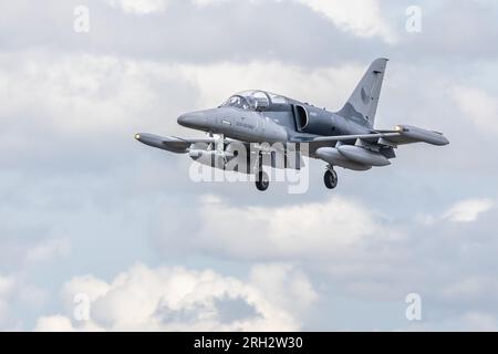 Czech Air Force - Aero Vodochody L-159 ALCA, Ankunft in RAF Fairford für die Royal International Air Tattoo 2023. Stockfoto