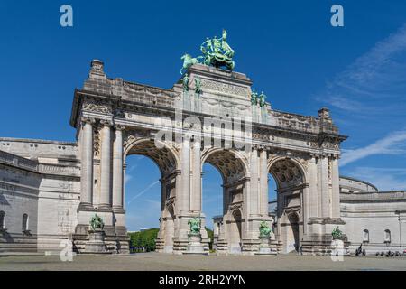 Arc de Triomphe im Cinquantenaire Park Brüssel Stockfoto