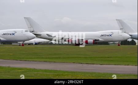 Air Atlanta, Icelandic, JetOneX Boeing 747-400, TF-AME, wird am Flughafen Cotswold gelagert Stockfoto