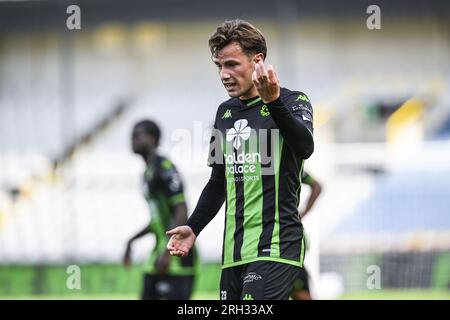 Brügge, Belgien. 13. Aug. 2023. Cercle's Olivier Deman sieht deprimiert aus während eines Fußballspiels zwischen Cercle Brügge und KRC Genk, Sonntag, den 13. August 2023 in Brügge, am 3/30. Tag der ersten Division der belgischen Meisterschaft „Jupiler Pro League“ 2023-2024. BELGA FOTO TOM GOYVAERTS Kredit: Belga News Agency/Alamy Live News Stockfoto