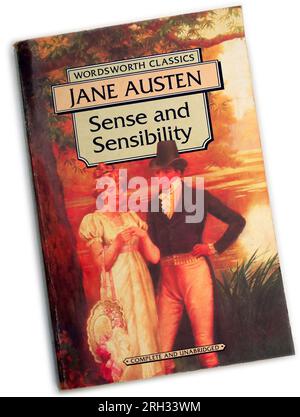 Sinn und Sensibilität von Jane Austen. Buch, Studio einrichten Stockfoto