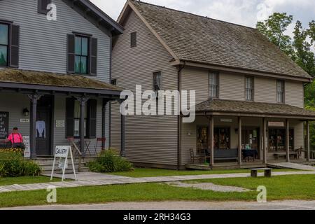 Rugby, Tennessee, USA - 29. Juli 2023: Gebäude an der Straße dieser historischen Stadt. Stockfoto