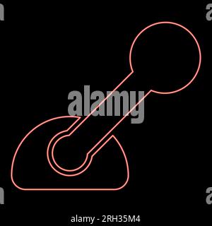 Glimmlampen-Steuerhebel Kupplungsschalter ein aus Gangschaltung Schaltstange Automatiktechnologie rote Vektordarstellung flache Darstellung Stock Vektor