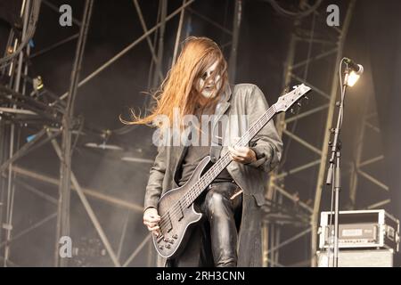 Abbath tritt live beim Bloodstock Open Air Festival 2023 in Catton Park, Derbyshire, Großbritannien, auf. Foto: John Lambeth/Alamy. Stockfoto