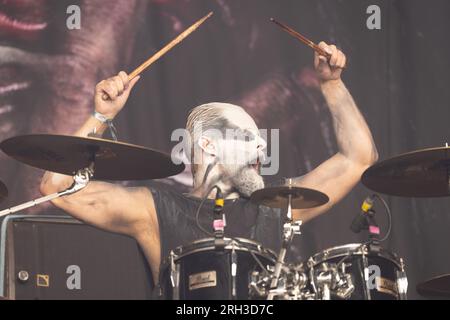 Abbath tritt live beim Bloodstock Open Air Festival 2023 in Catton Park, Derbyshire, Großbritannien, auf. Foto: John Lambeth/Alamy. Stockfoto