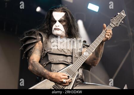 Abbath tritt live beim Bloodstock Open Air Festival 2023 in Catton Park, Derbyshire, Großbritannien, auf. Foto: John Lambeth/Alamy. Stockfoto