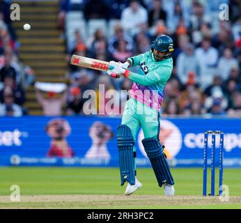 Edgbaston, Birmingham, Großbritannien. 13. Aug. 2023. The 100 Mens Cricket, Birmingham Phoenix gegen Oval Invincibles; Ross Whiteley von Oval Invincibles Credit: Action Plus Sports/Alamy Live News Stockfoto