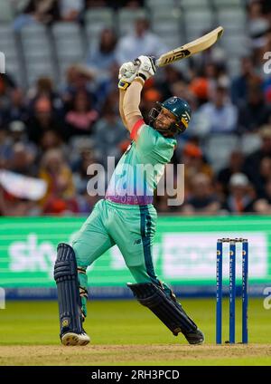Edgbaston, Birmingham, Großbritannien. 13. Aug. 2023. The 100 Mens Cricket, Birmingham Phoenix gegen Oval Invincibles; Ross Whiteley von Oval Invincibles Credit: Action Plus Sports/Alamy Live News Stockfoto